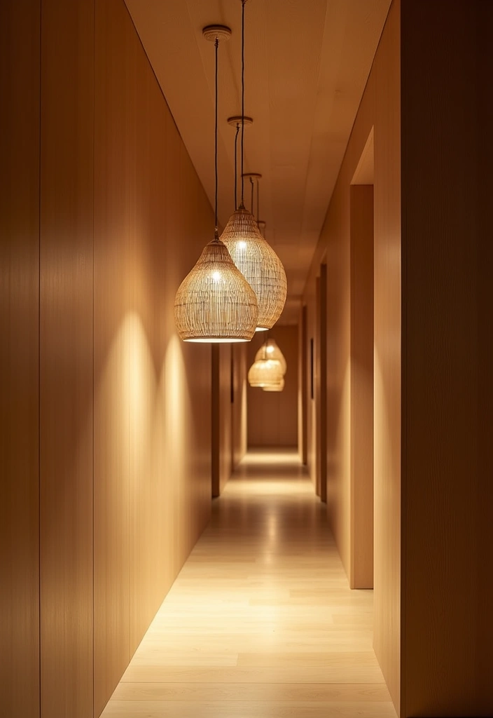 24 Japanese Hallway Designs Ideas - 5. Minimalist Lighting Fixtures