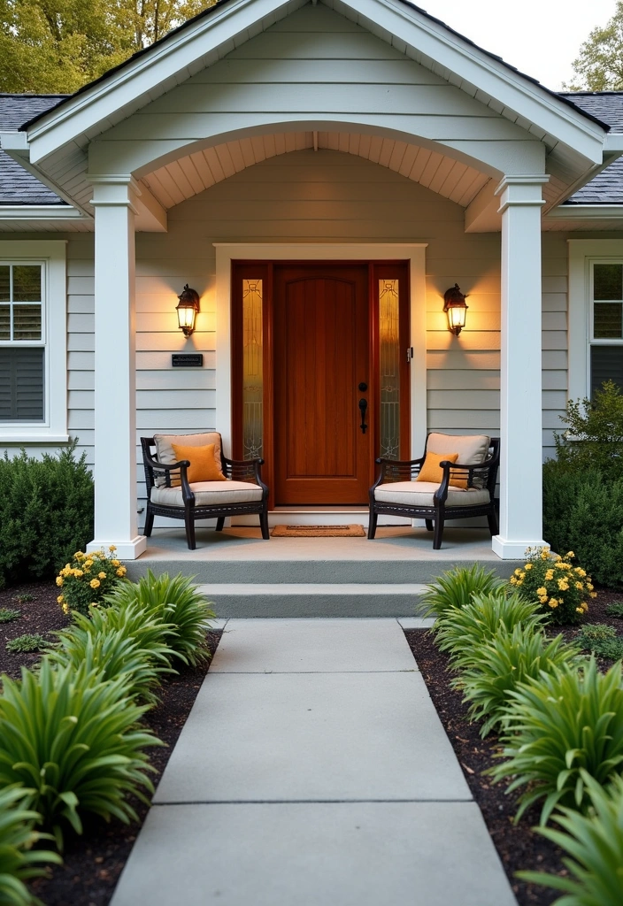 24 Modern Ranch Exterior Ideas - 14. Charming Entryways