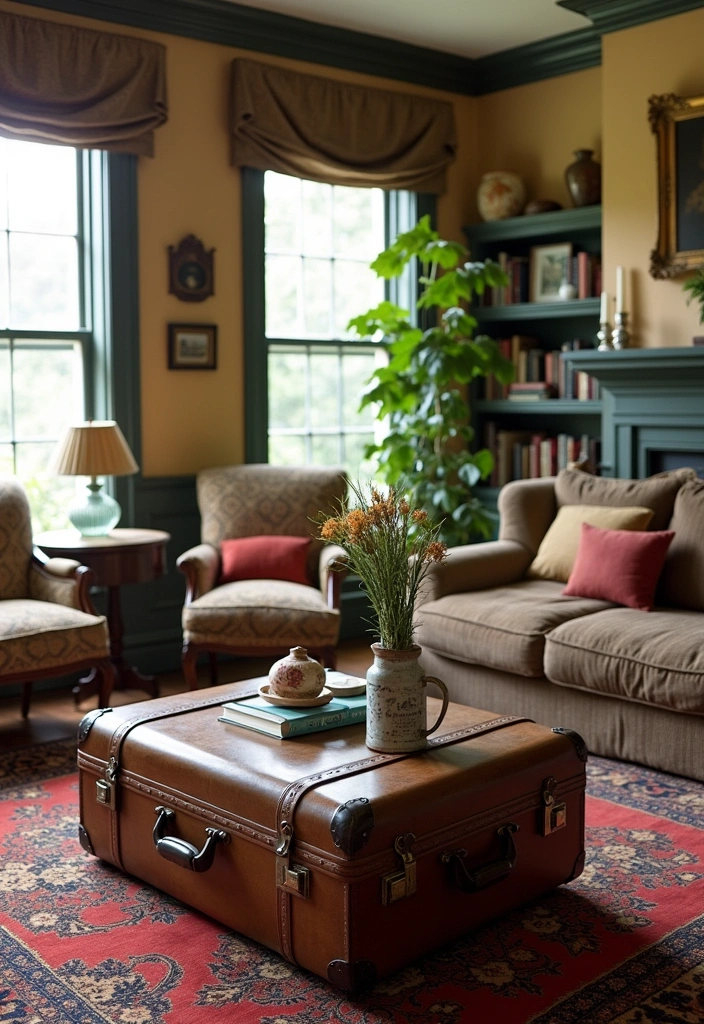 24 Victorian Living Room Design Ideas - 18. Repurposed Vintage Finds