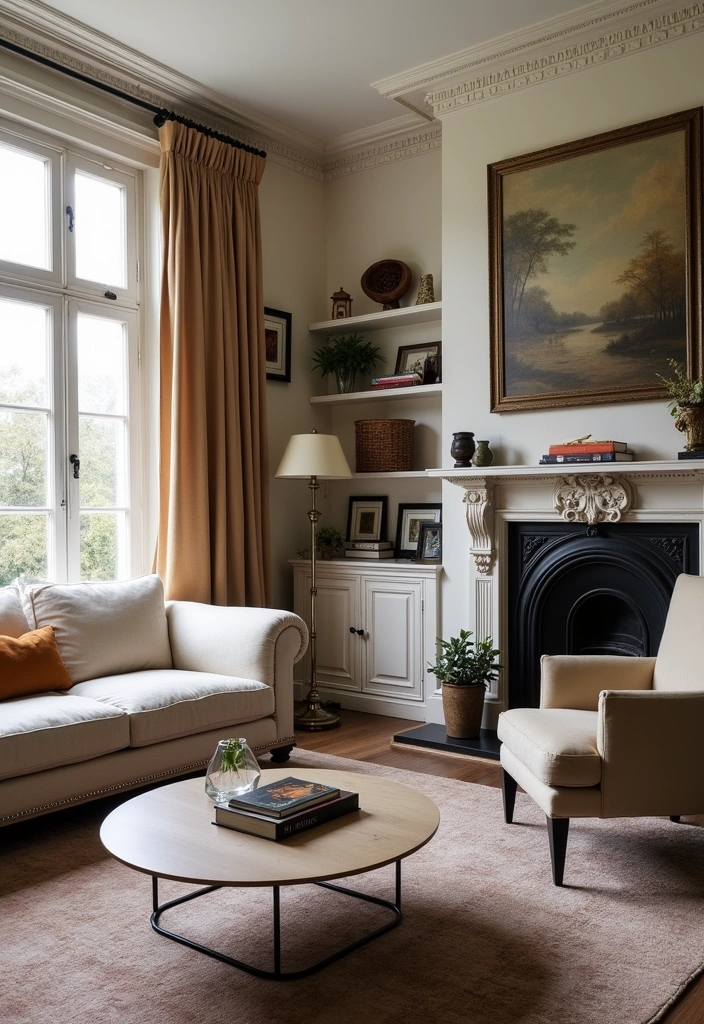 24 Victorian Living Room Design Ideas - 21. Timeless Elegance with Modern Touches