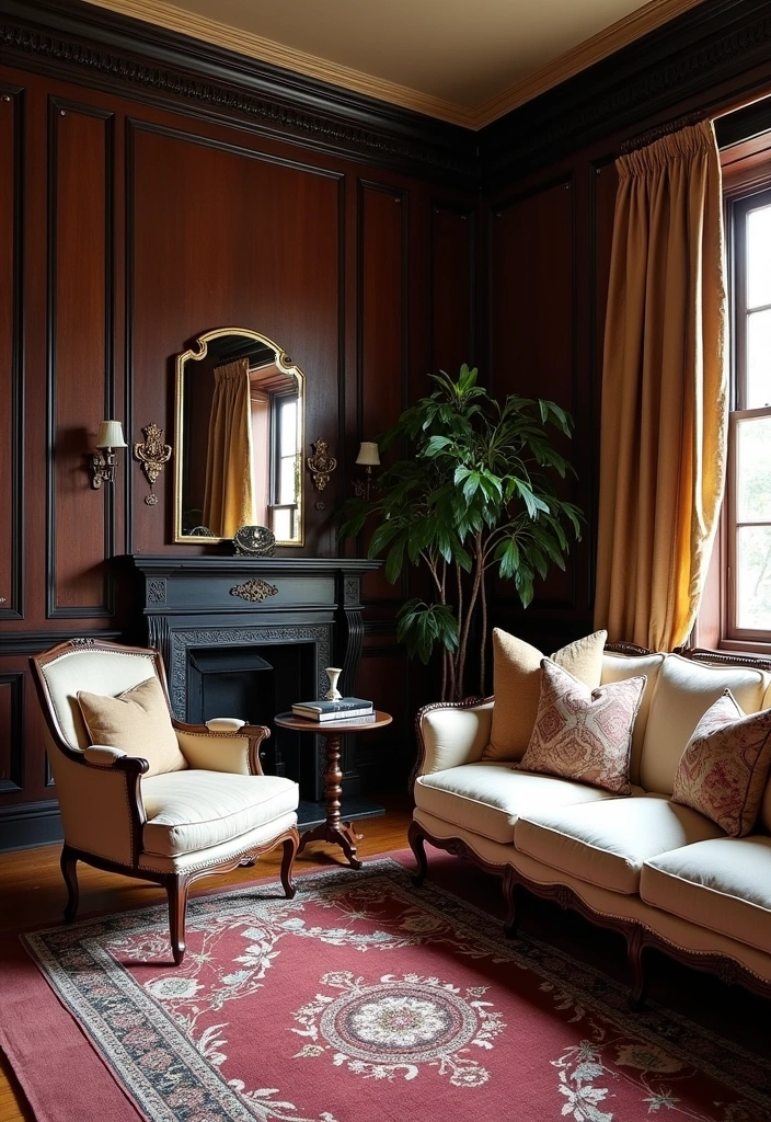 24 Victorian Living Room Design Ideas - 22. The Beauty of Contrast