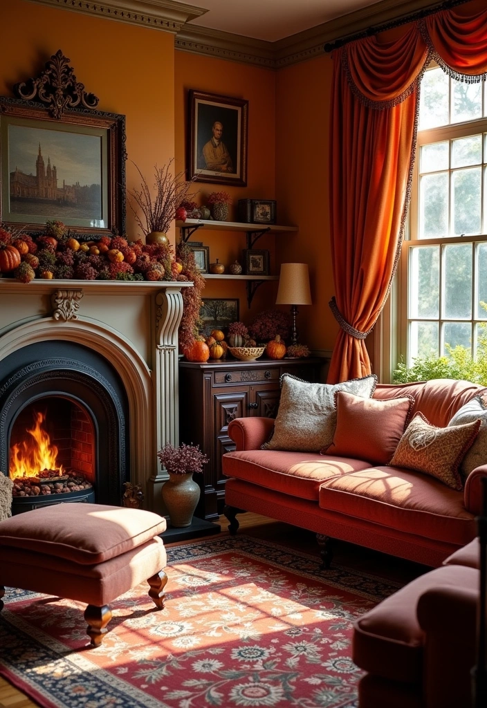 24 Victorian Living Room Design Ideas - 24. Seasonal Decor Changes