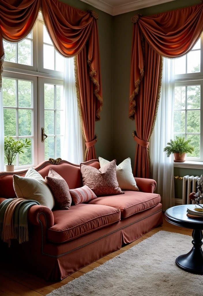 24 Victorian Living Room Design Ideas - 3. Layered Textiles