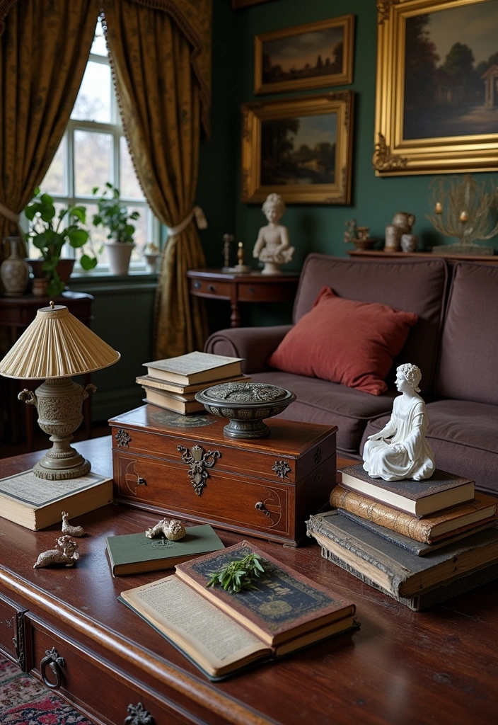 24 Victorian Living Room Design Ideas - 8. Antique Accessories