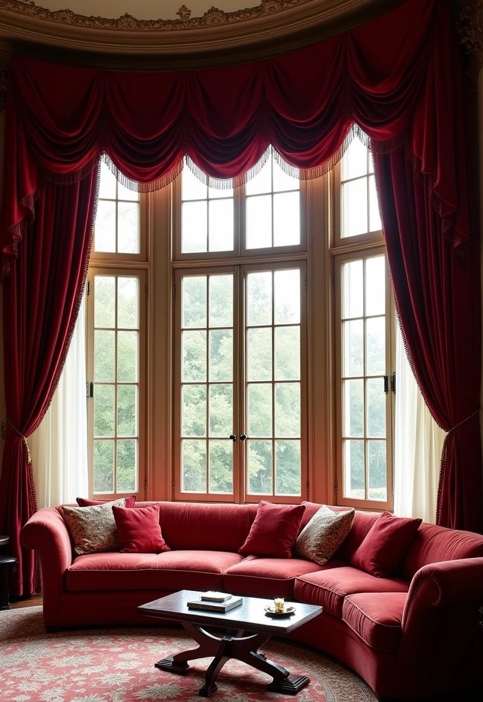 24 Victorian Living Room Design Ideas - 9. Elegant Window Treatments
