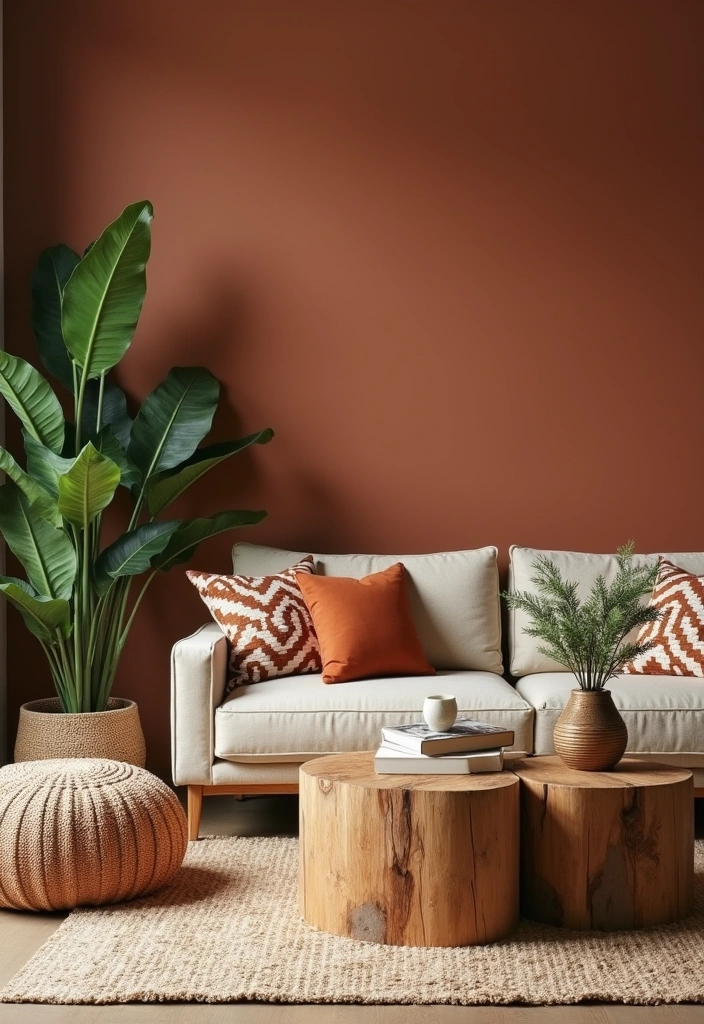25 Modern Boho Living Room Ideas - 1. Earthy Tones with a Modern Twist