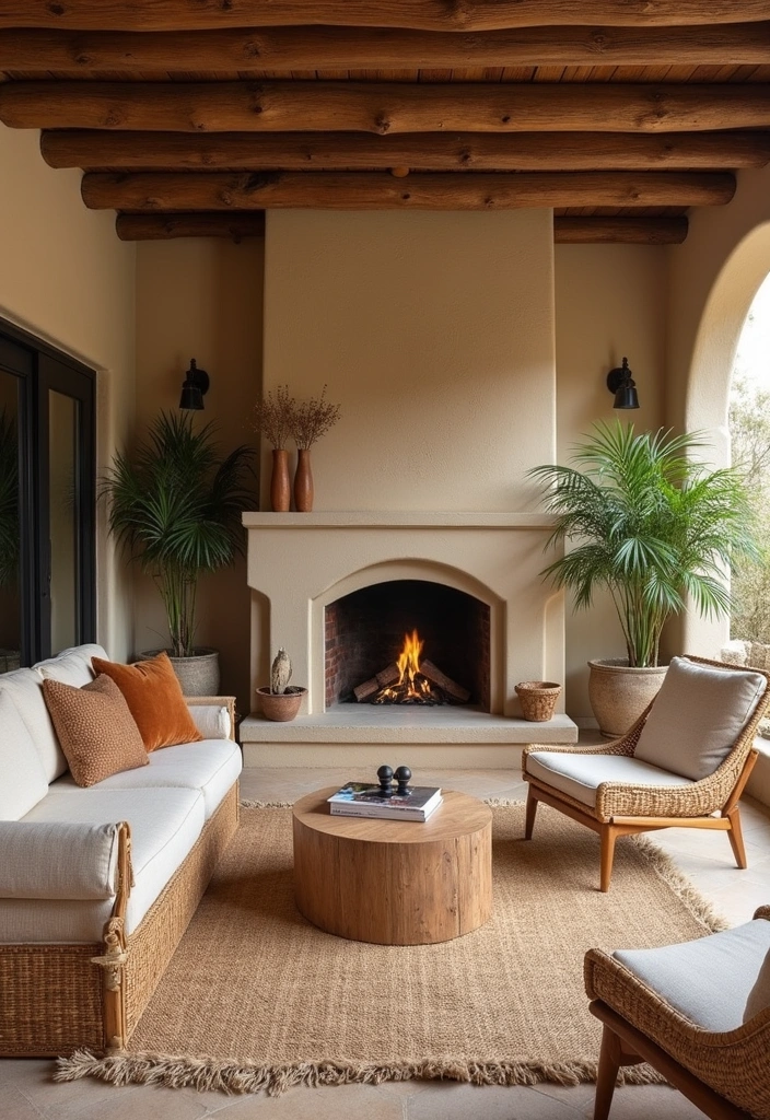 25 Modern Boho Living Room Ideas - 21. Outdoor-Inspired Decor