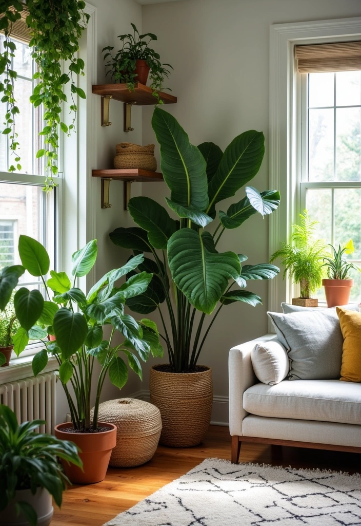 25 Modern Boho Living Room Ideas - 5. Plants, Plants, and More Plants