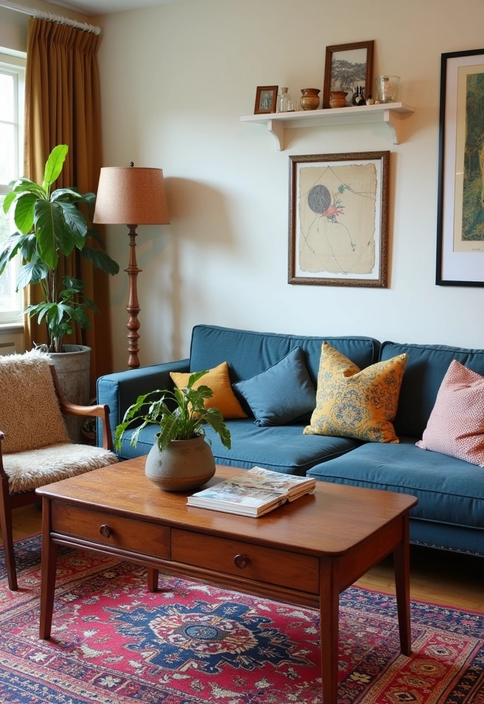 25 Modern Boho Living Room Ideas - 6. Vintage Finds