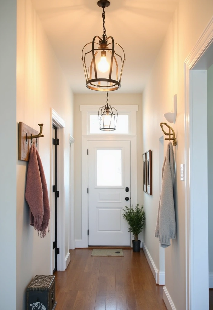 25 Modern Farmhouse Hallway Ideas - 3. Farmhouse Lighting Fixtures