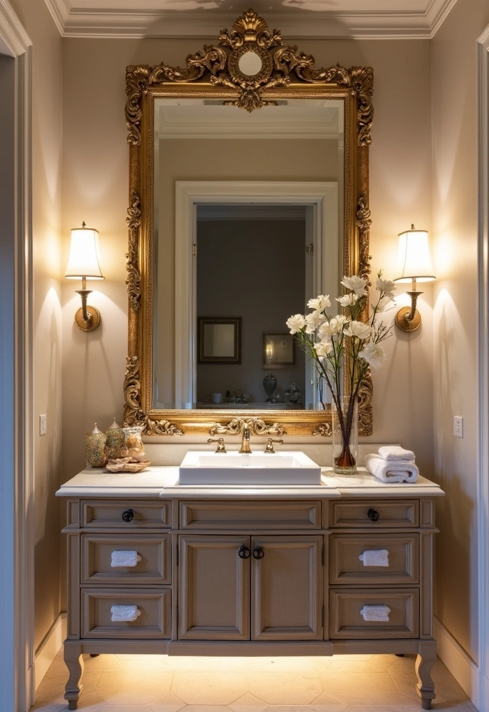 25 Parisian Bathroom Design Ideas - 10. Statement Mirrors