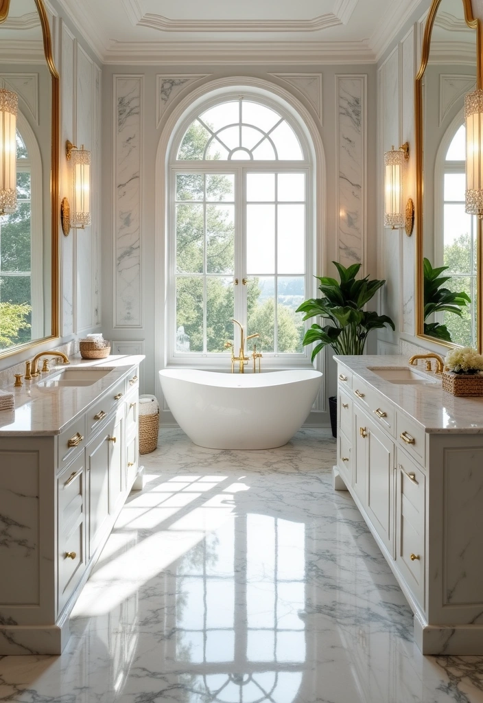 25 Parisian Bathroom Design Ideas - 4. Luxurious Marble Finishes