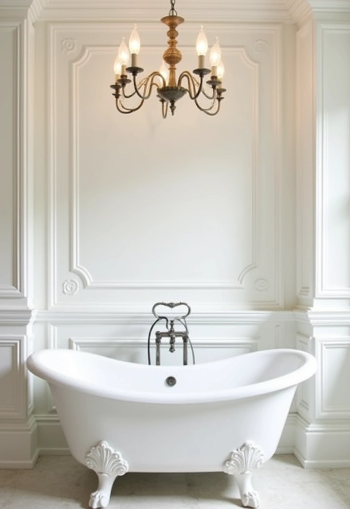 25 Parisian Bathroom Design Ideas - 6. Detailed Moldings and Trims