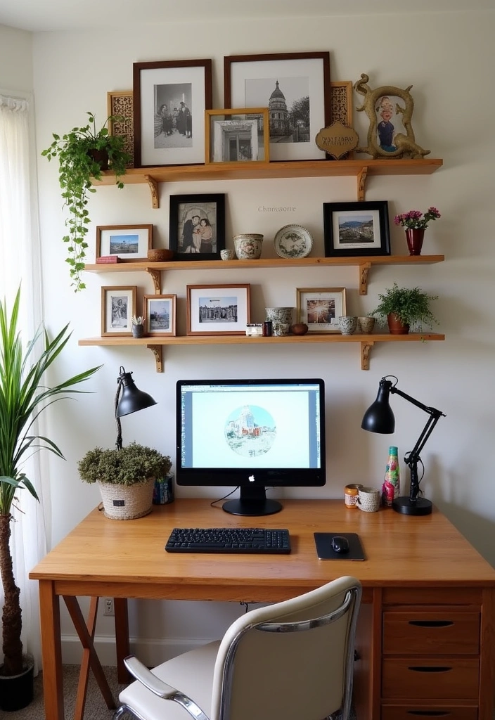 25 Relaxing Earthy Home Office Design Ideas - 12. Personal Touches