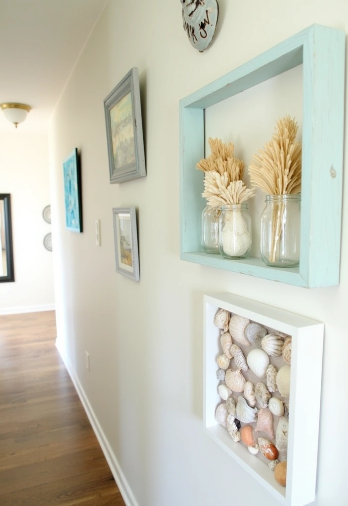 26 Coastal Hallway Design Ideas - 6. Seashell Accents