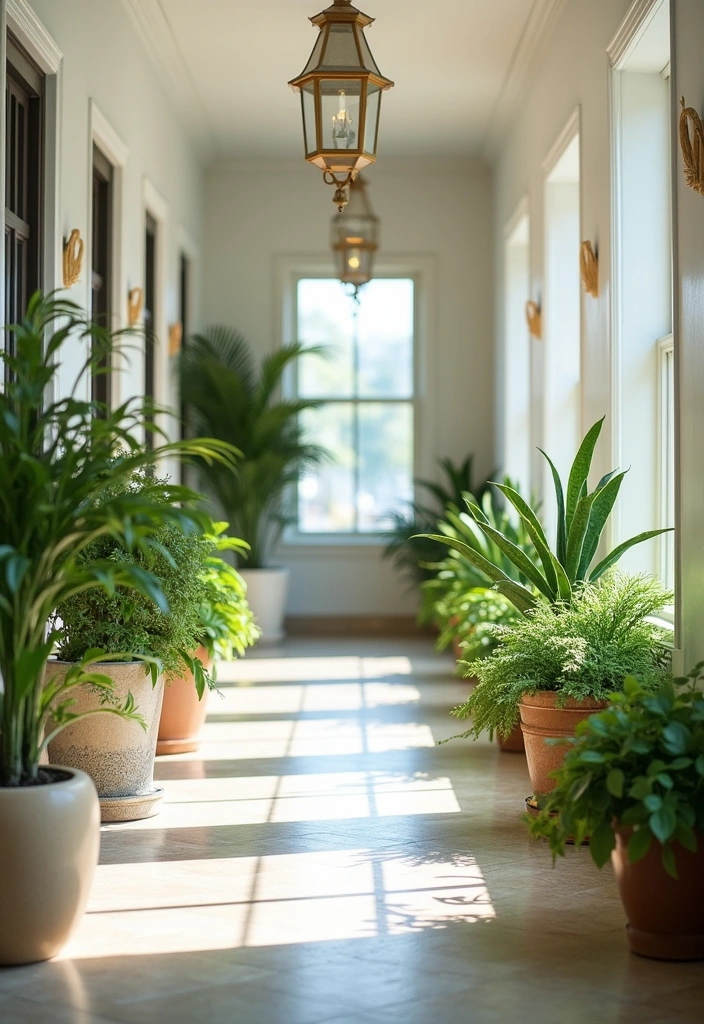 26 Coastal Hallway Design Ideas - 8. Coastal Plants