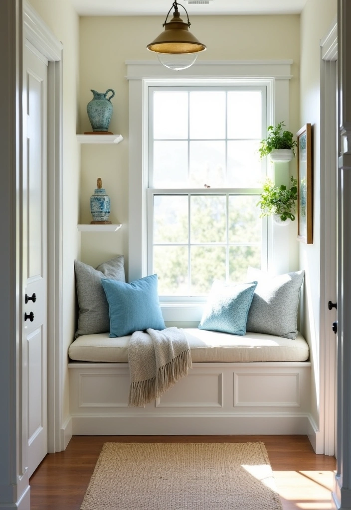 26 Coastal Hallway Design Ideas - 9. Window Seat Nook