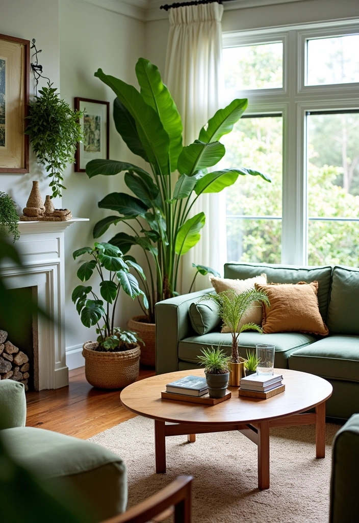 26 Coastal Living Room Design Ideas - 8. Indoor Plants