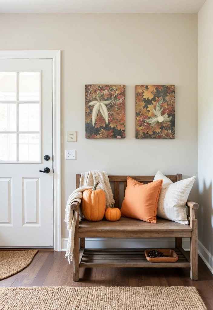 26 Cozy Modern Farmhouse Entryways Ideas - 11. Seasonal Decor Changes