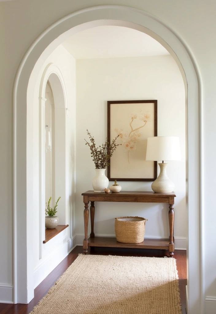 26 Cozy Modern Farmhouse Entryways Ideas - 13. Neutral Color Schemes