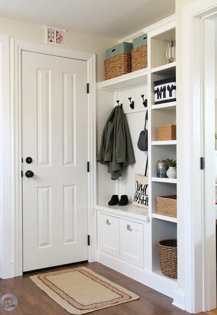 26 Cozy Modern Farmhouse Entryways Ideas - 5. Functional Storage Solutions