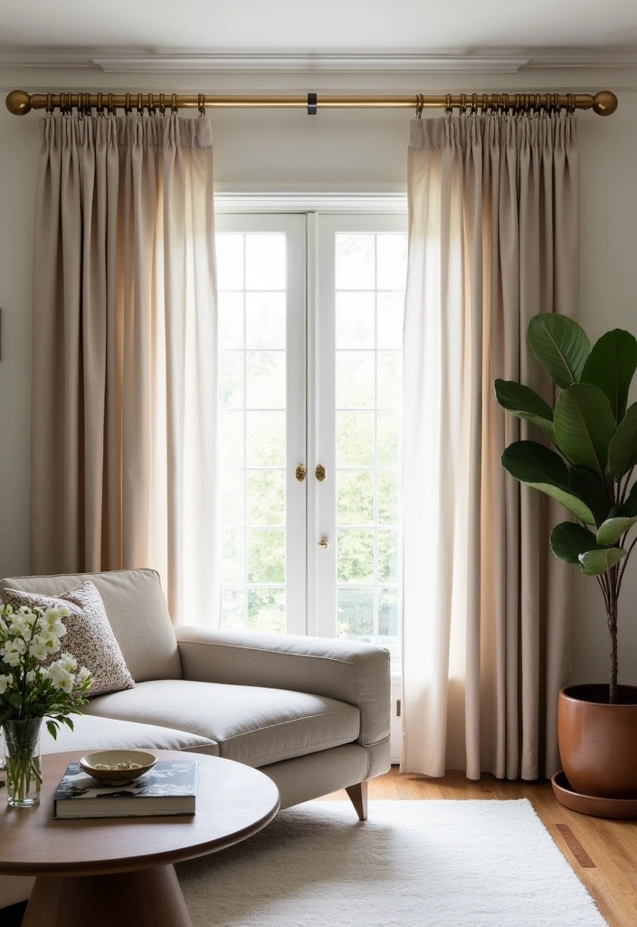 26 Curtain Trends to Enhance Living Room Decor Ideas - 10. Statement Hardware