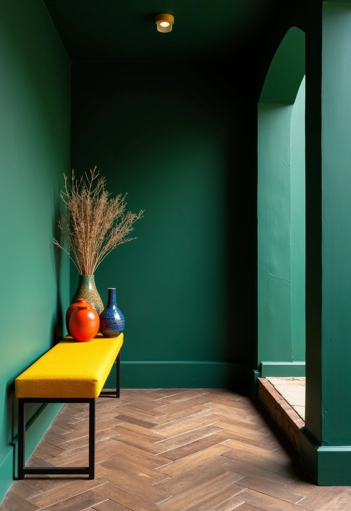 26 Dark Hallway Ideas to Elevate Your Home Decor - 7. Bold Accent Colors