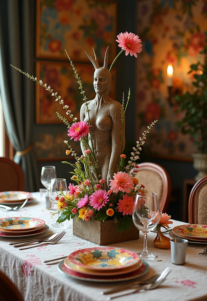 26 Ibiza Inspired Spanish Dining Room Ideas - 15. Artistic Centerpieces