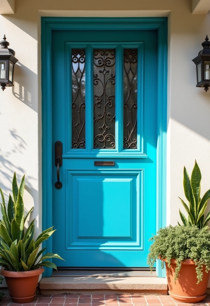 26 Modern Colonial Spanish Entryway Designs - 11. Bold Door Designs