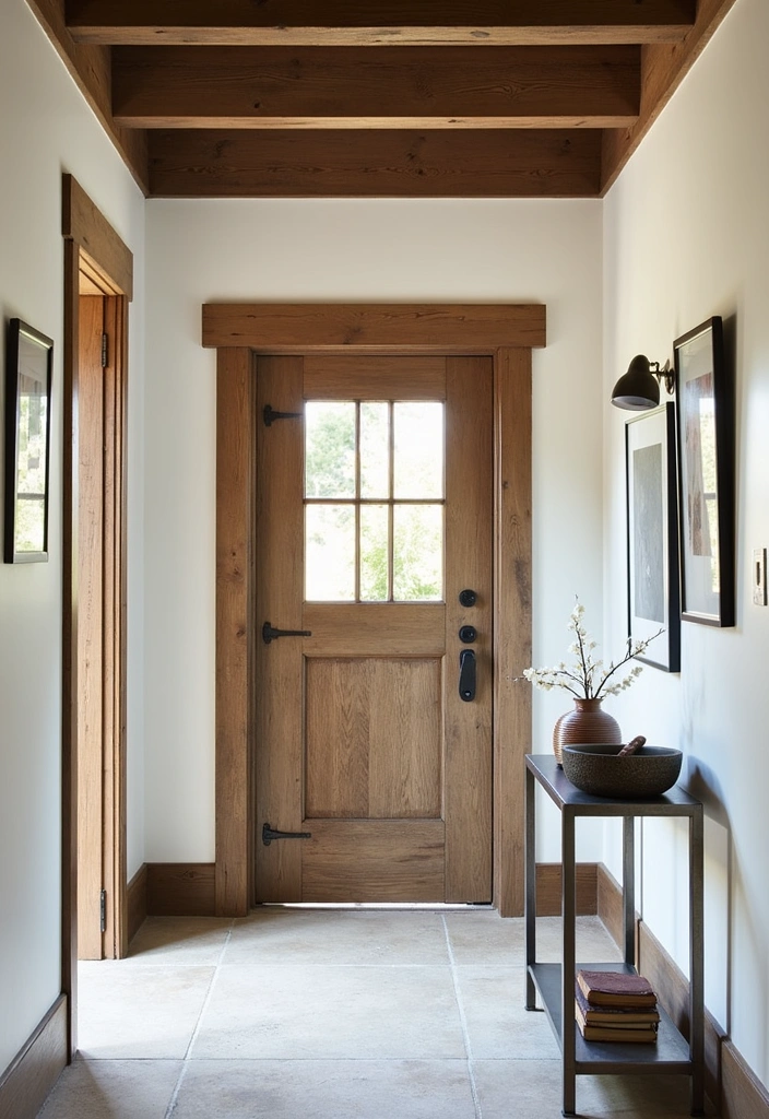 26 Modern Colonial Spanish Entryway Designs - 2. Rustic Wooden Elements