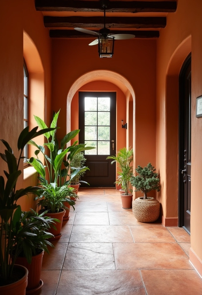 26 Modern Colonial Spanish Entryway Designs - 5. Earthy Color Palettes