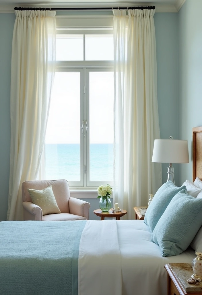 27 Charming Hamptons Style Beach Cottage Ideas - 2. Beachy Bedroom Retreat