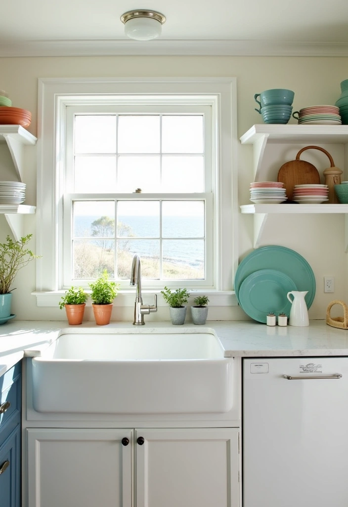 27 Charming Hamptons Style Beach Cottage Ideas - 3. Coastal Kitchen Charm