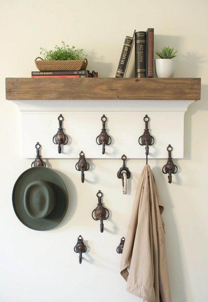 27 Cozy Farmhouse Mudroom Ideas - 2. Farmhouse Style Hooks