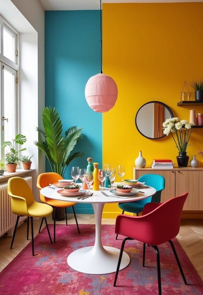 27 Dining Room Inspiration Ideas - 11. Colorful Accents