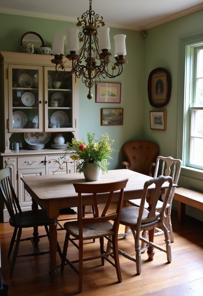 27 Dining Room Inspiration Ideas - 12. Vintage Charm