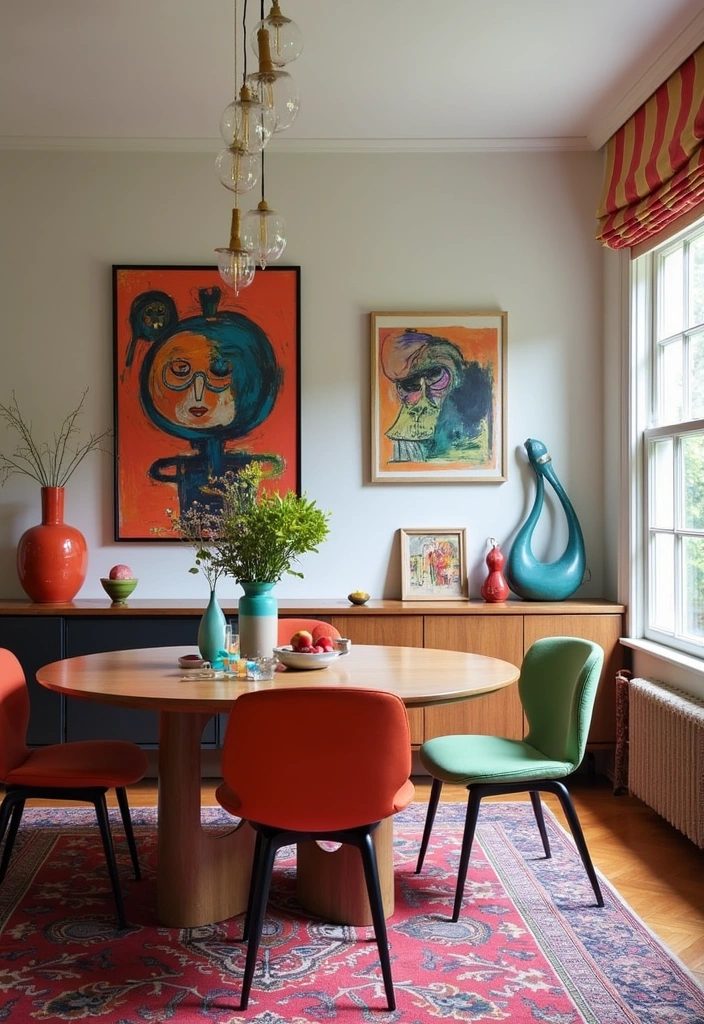 27 Dining Room Inspiration Ideas - 15. Artistic Flair