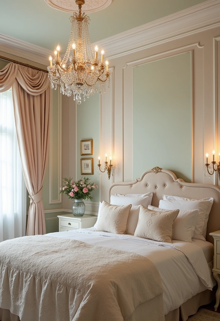 27 French Parisian Bedroom Decor Ideas - 4. Elegant Lighting Fixtures