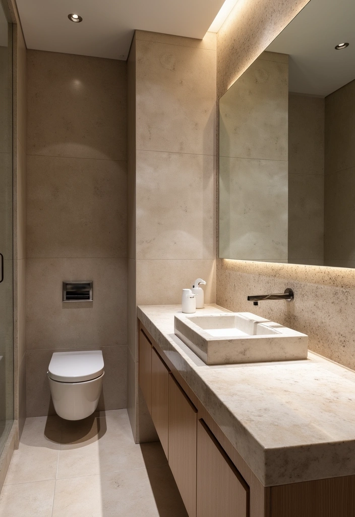 27 Japandi Bathroom Design Ideas: The Perfect Blend of Minimalism and Functionality - 8. Natural Stone Elements