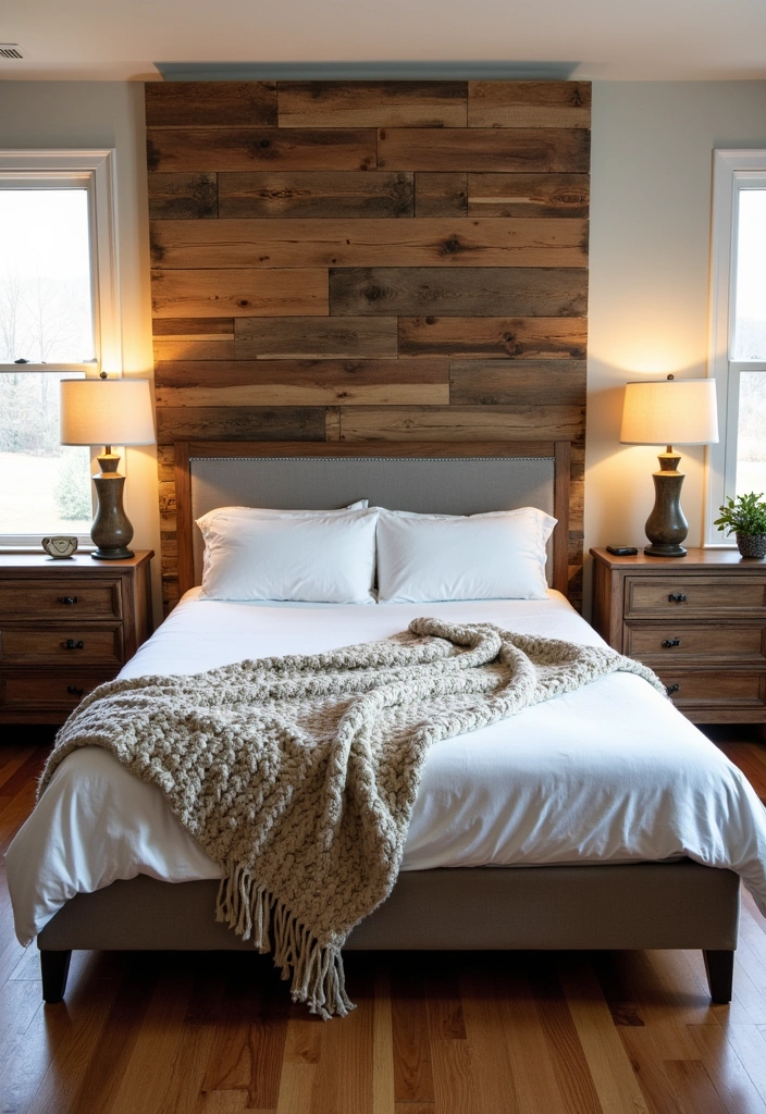 27 Rustic Bedroom Ideas: Embrace the Cozy Farmhouse Aesthetic - 1. Reclaimed Wood Walls