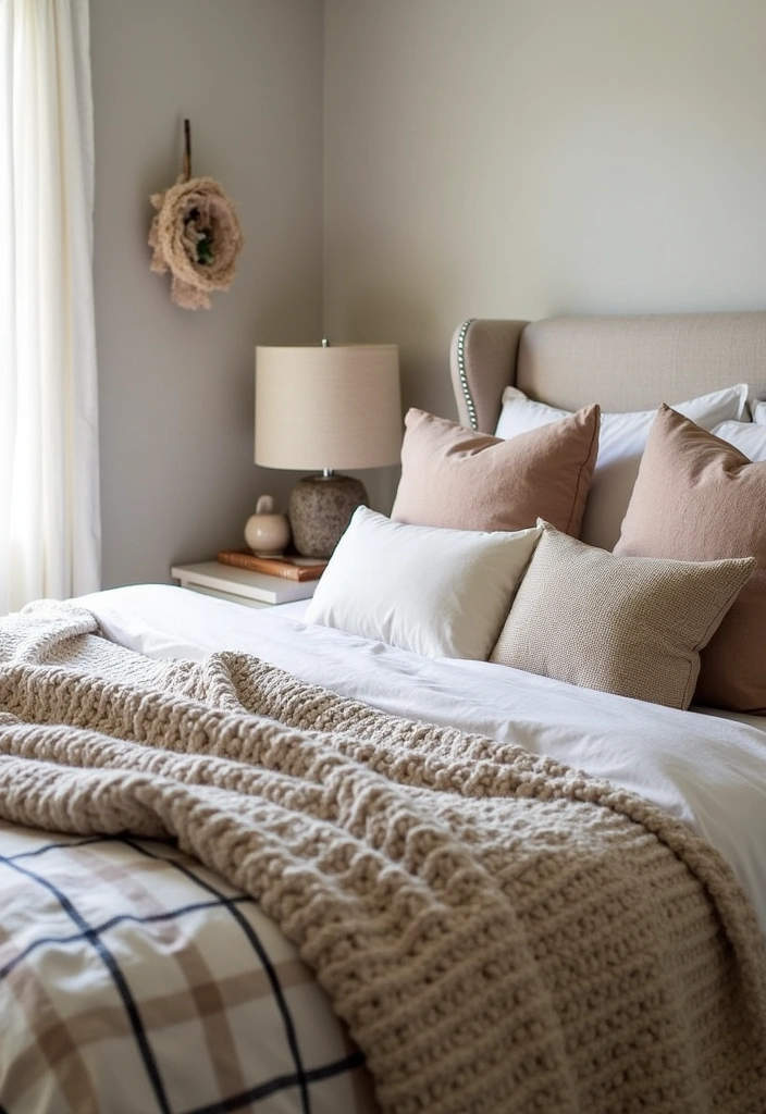 27 Rustic Bedroom Ideas: Embrace the Cozy Farmhouse Aesthetic - 2. Cozy Farmhouse Bedding