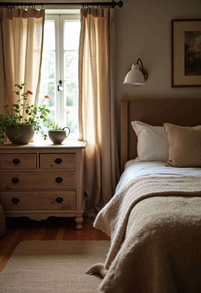 27 Rustic Bedroom Ideas: Embrace the Cozy Farmhouse Aesthetic - 7. Earthy Textiles