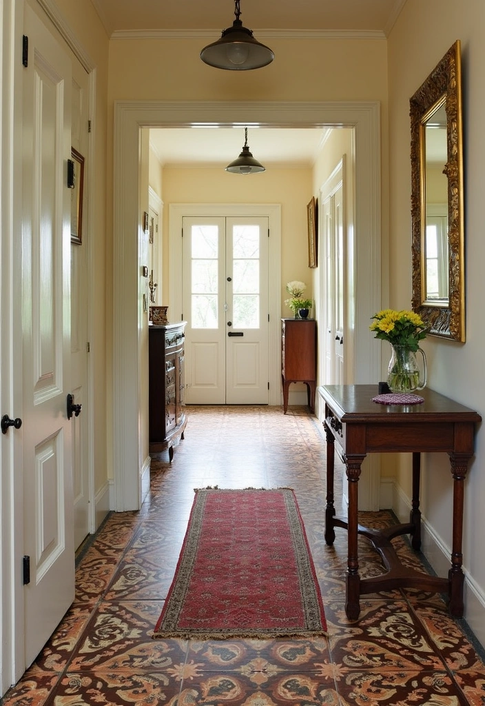 27 Stunning Victorian Hallway Ideas to Elevate Your Home Decor - 12. Unique Flooring Patterns