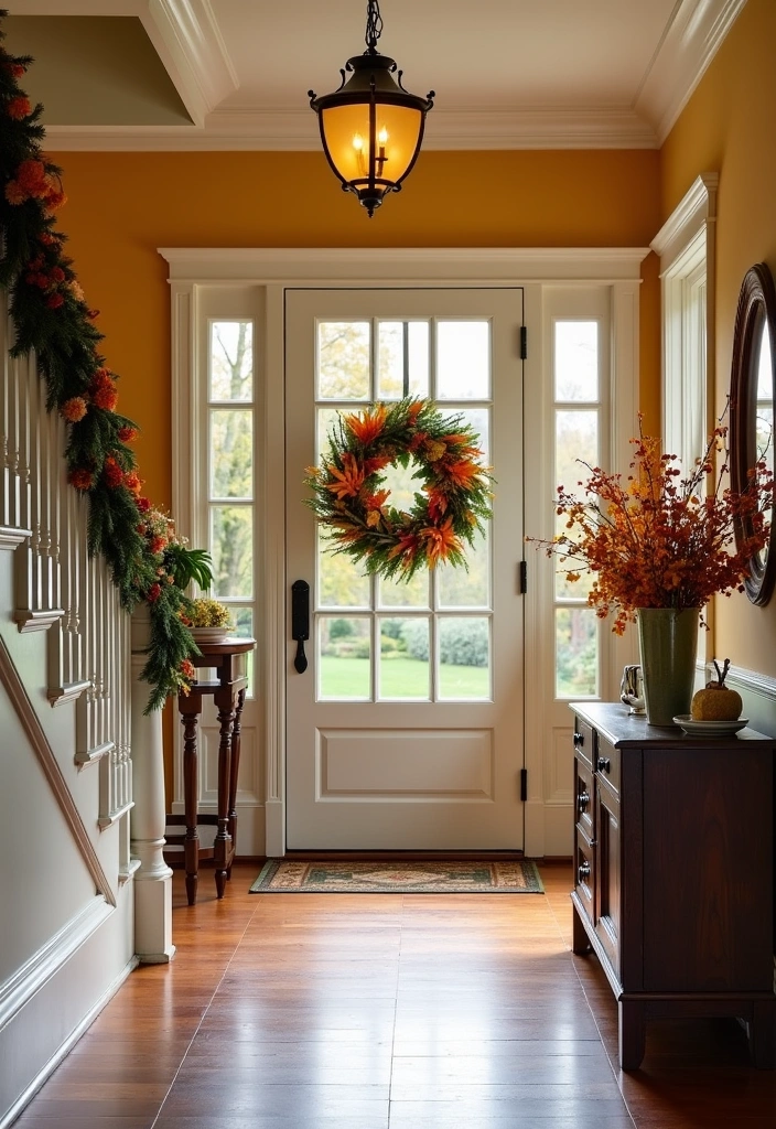 27 Stunning Victorian Hallway Ideas to Elevate Your Home Decor - 15. Seasonal Decor